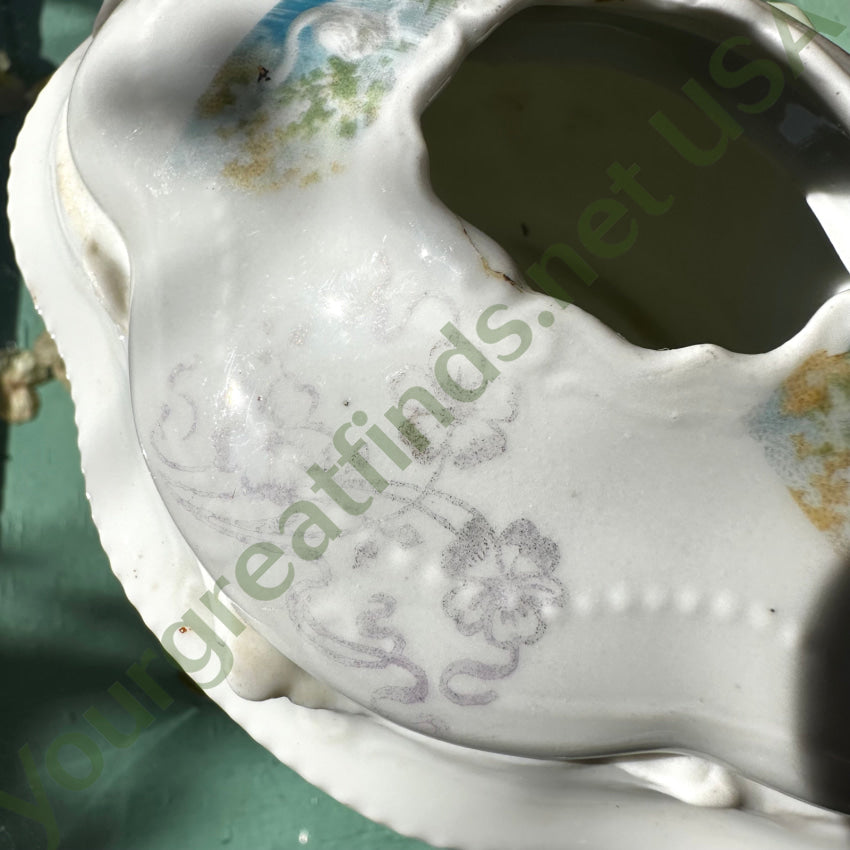 Antique Victorian Porcelain Hair Receiver