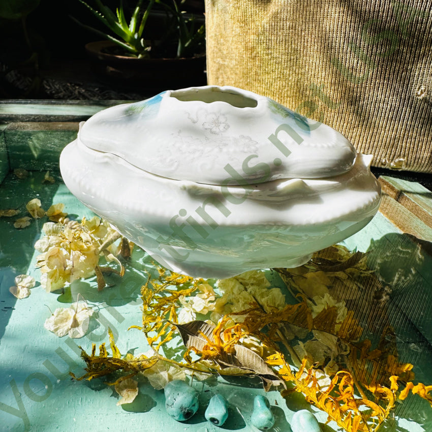 Antique Victorian Porcelain Hair Receiver