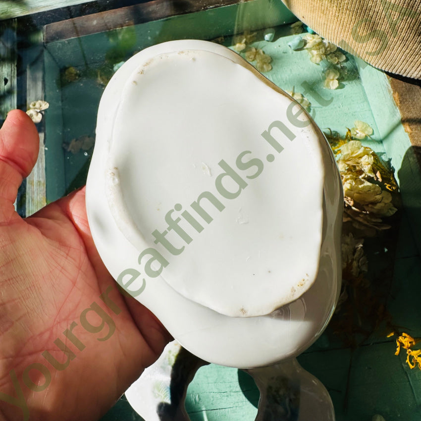 Antique Victorian Porcelain Hair Receiver