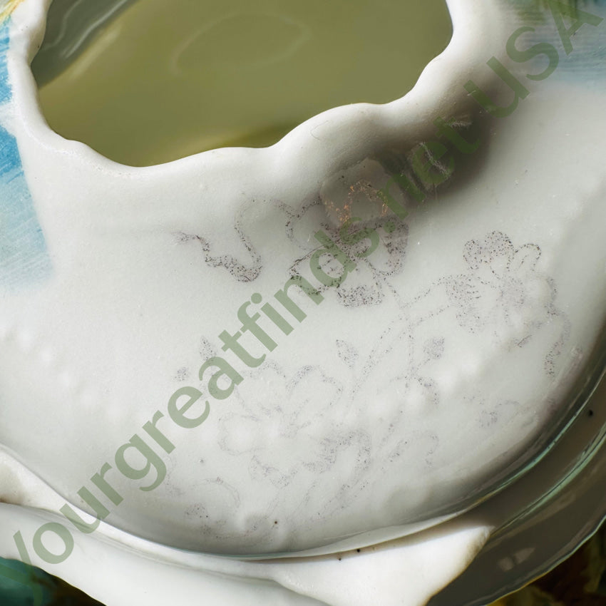 Antique Victorian Porcelain Hair Receiver