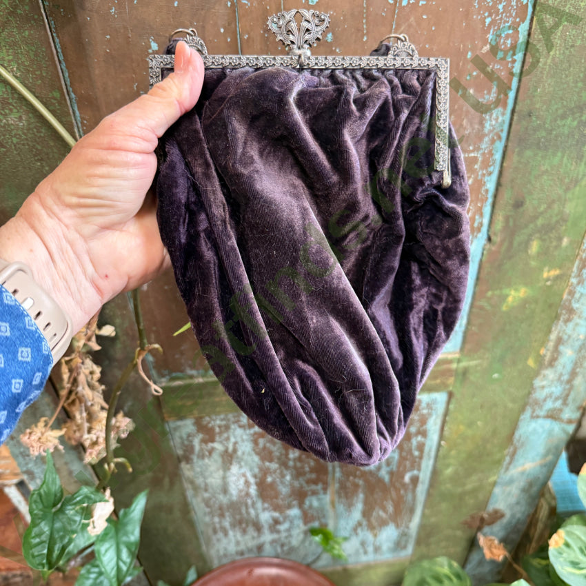 Antique Victorian Purple Velvet Purse purse
