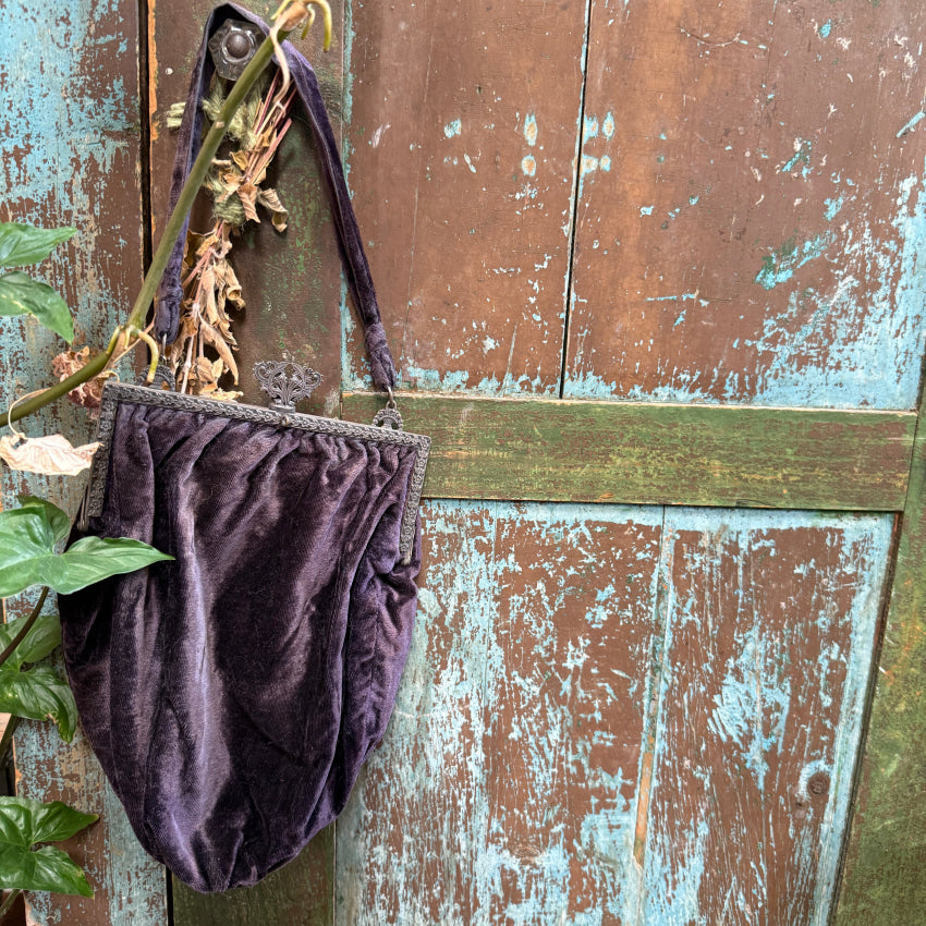 Antique Victorian Purple Velvet Purse purse