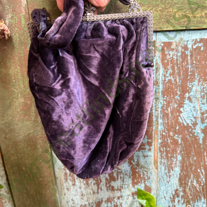 Antique Victorian Purple Velvet Purse purse