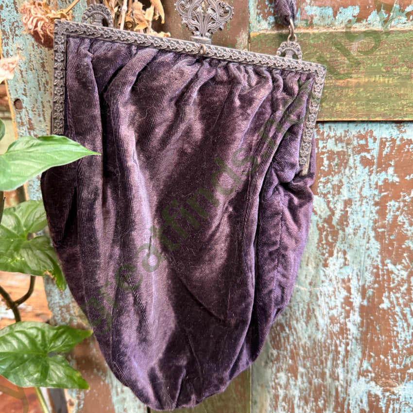 Antique Victorian Purple Velvet Purse purse