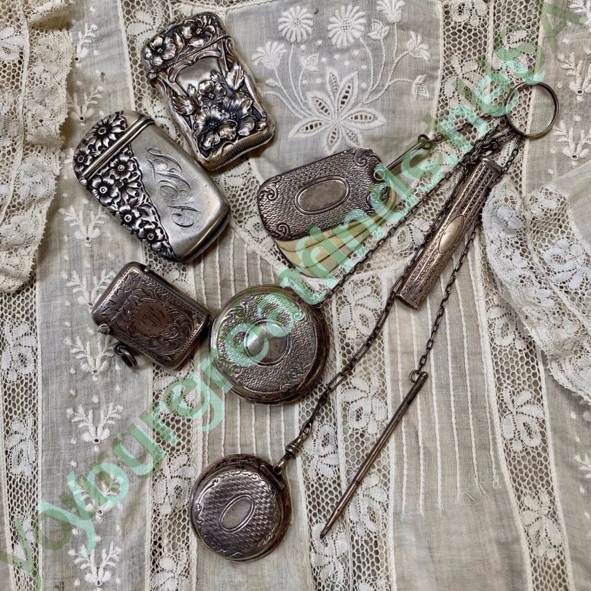 Antique Victorian Sterling Silver Chatelaine With Ring Yourgreatfinds