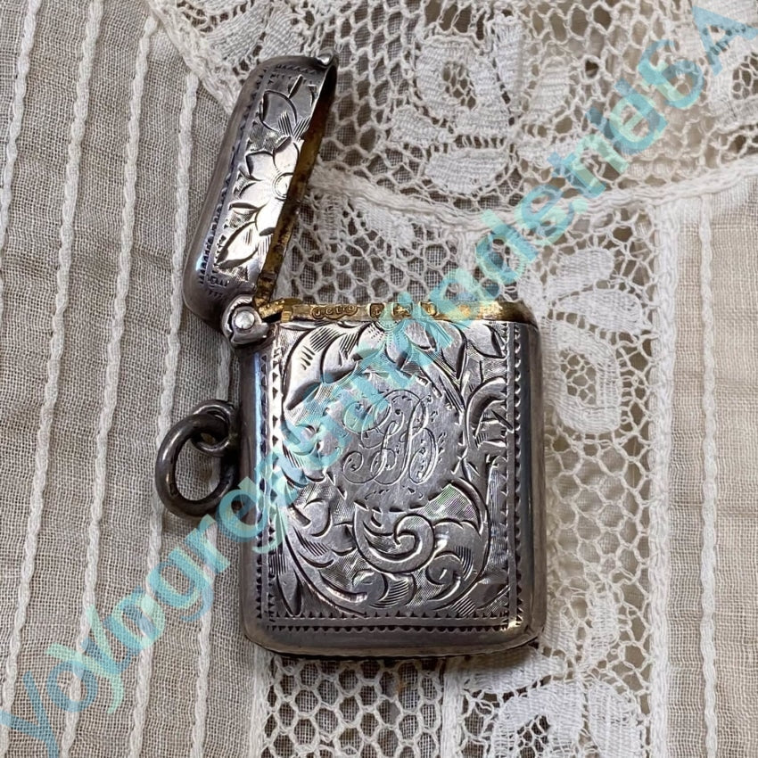 Antique Victorian Sterling Silver Match Safe Vesta London Chatelaine Yourgreatfinds