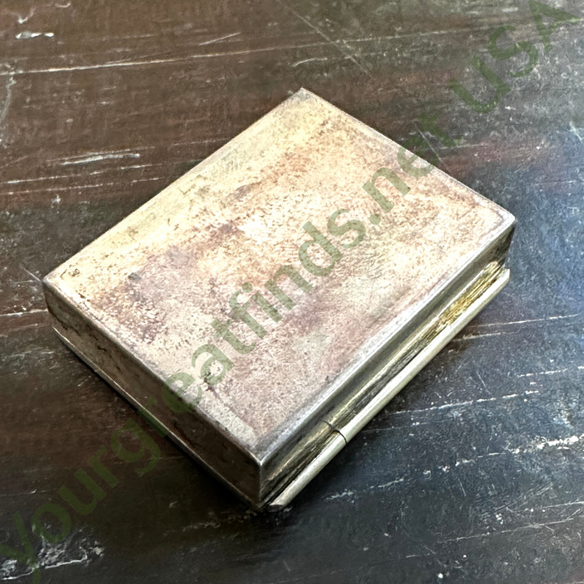 Antique Violet Velvet Lined Sterling Silver Pill Or Snuff Box Pil Box