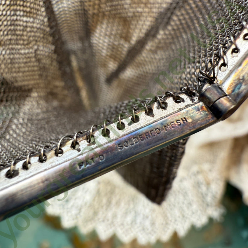 Antique Whiting & Davis Silver Mesh Wristlet Bag purse