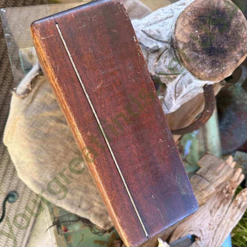 Antique Wooden Cigar Humidor Enamel Lined humidor