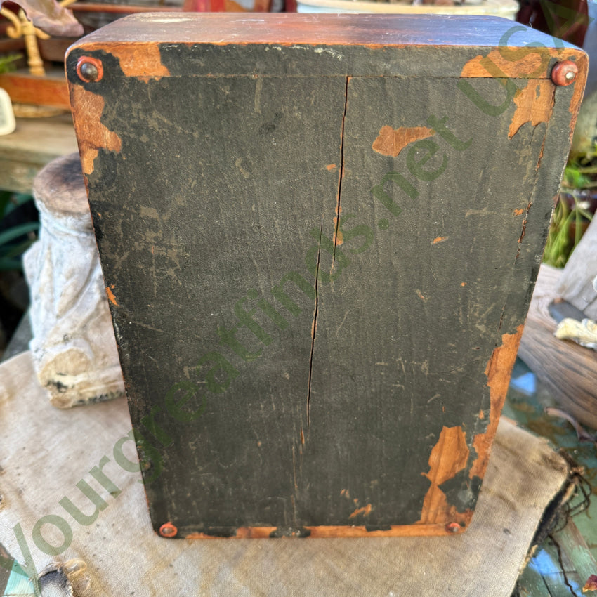 Antique Wooden Cigar Humidor Enamel Lined humidor