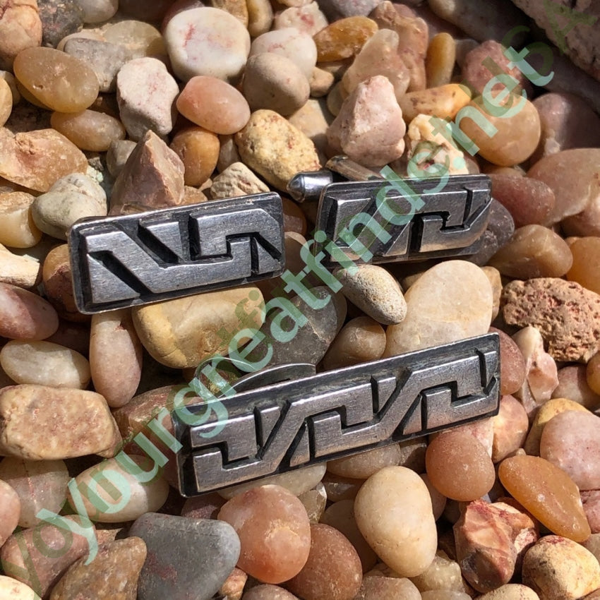 Antonio Pineda Cufflinks Tie Bar Set Sterling Silver Yourgreatfinds