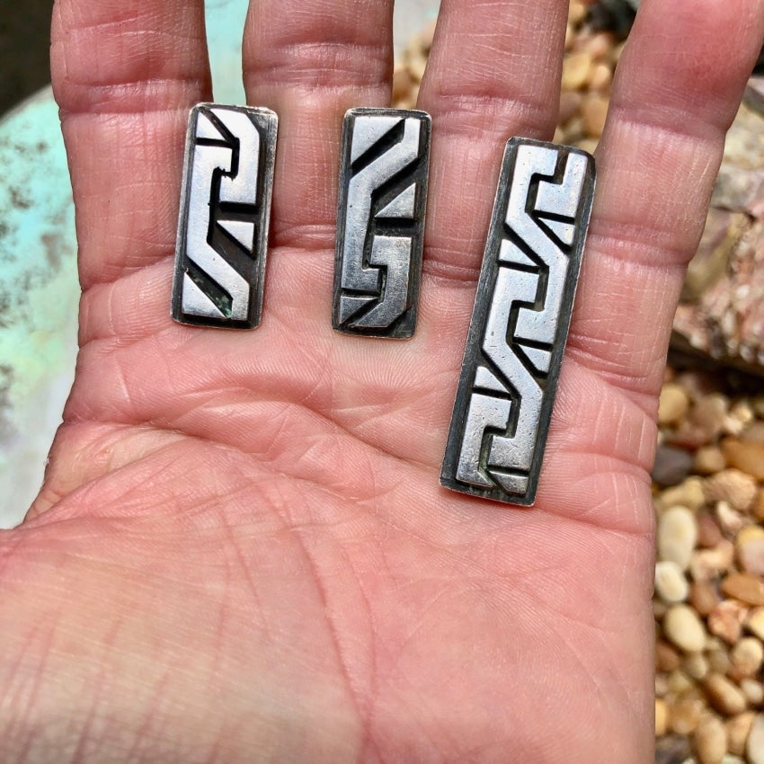 Antonio Pineda Cufflinks Tie Bar Set Sterling Silver Yourgreatfinds