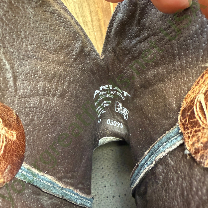 Ariat Mens Leather Cowboy Work Boots 9.5 Square Toe Western Rancher ATS 10016280 Men’s Western Boots