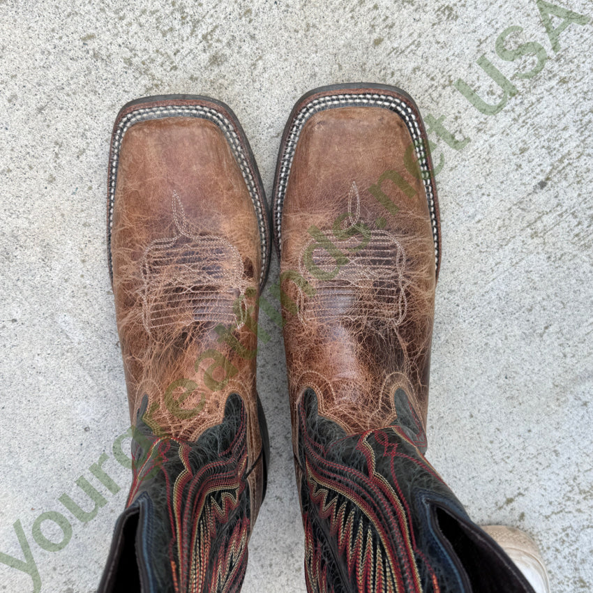 Ariat Mens Leather Cowboy Work Boots 9.5 Square Toe Western Rancher ATS 10016280 Men’s Western Boots