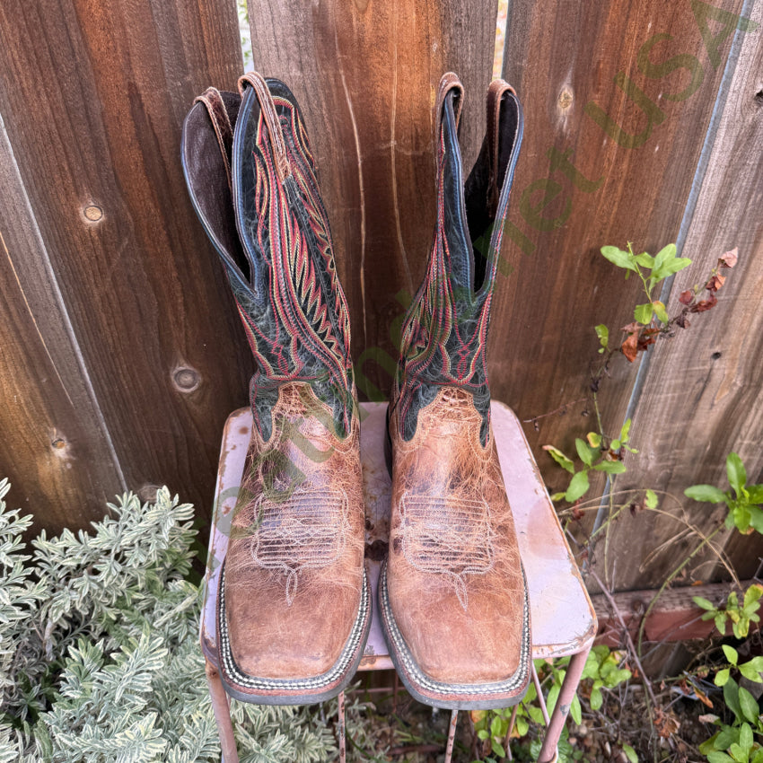 Ariat Mens Leather Cowboy Work Boots 9.5 Square Toe Western Rancher ATS 10016280 Men’s Western Boots
