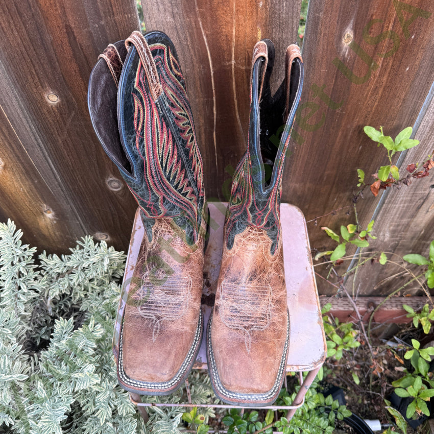 Ariat Mens Leather Cowboy Work Boots 9.5 Square Toe Western Rancher ATS 10016280 Men’s Western Boots