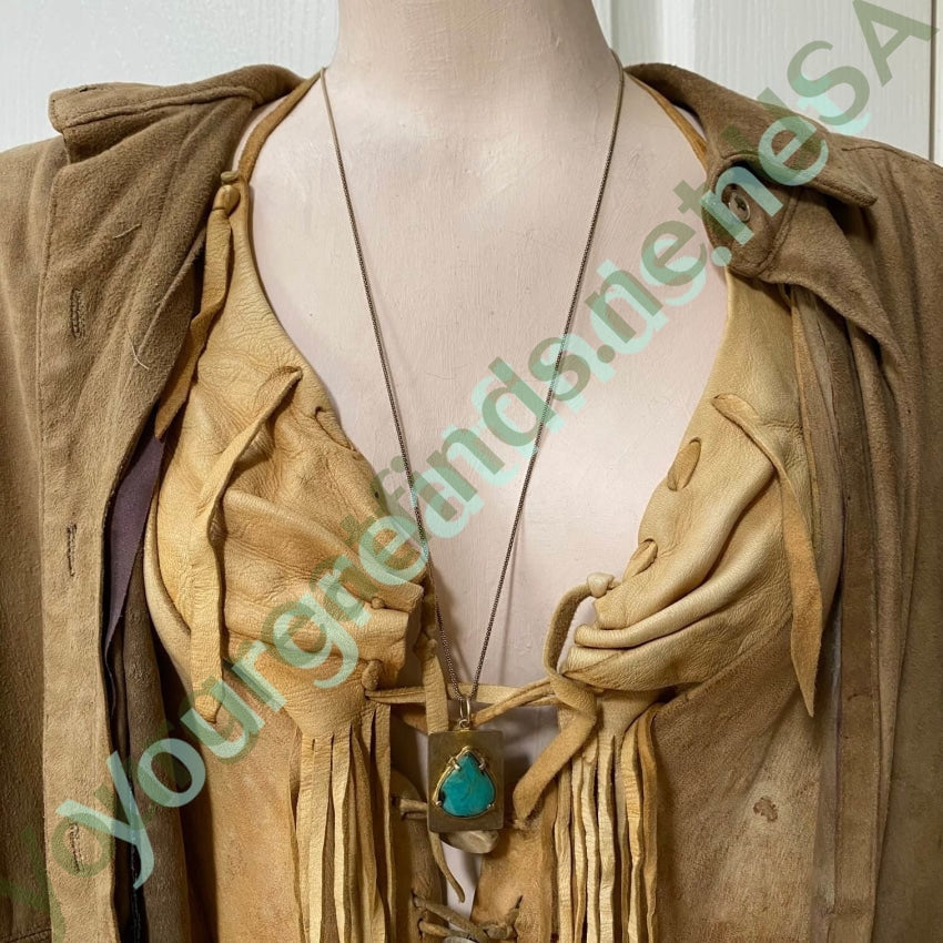 Artisan Gold over Sterling Silver Turquoise Long Necklace Yourgreatfinds