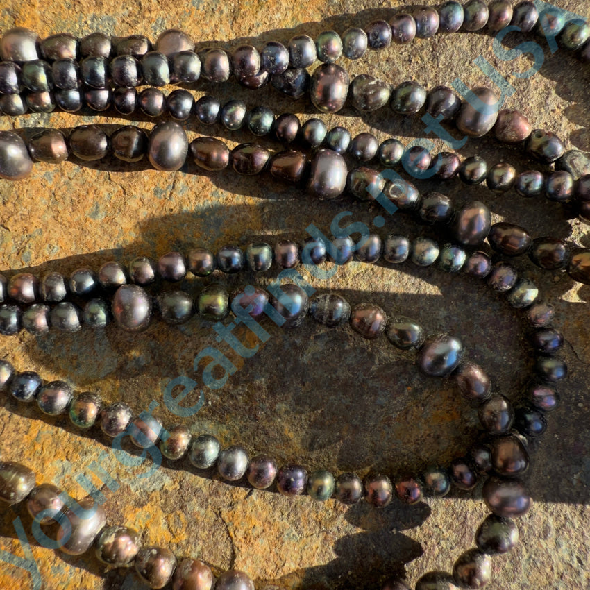 Artisan Sterling Silver & Black Freshwater Pearl Necklace Necklace