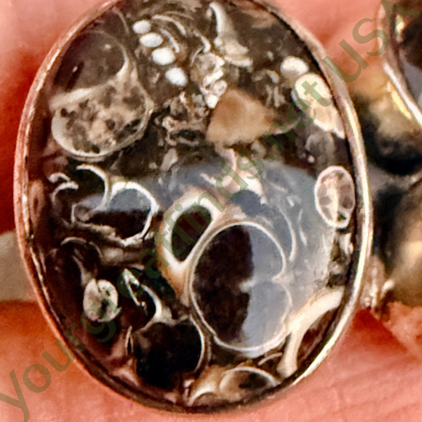 Aryo Sterling Silver Leopard Jasper & Citrine Ring Size 10 ring