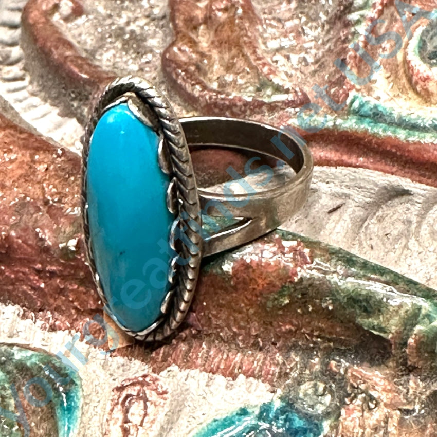 Bell Trading Post Sterling Silver Turquoise Ring Size 8.5