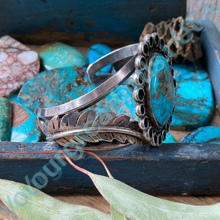 Best Navajo Turquoise Bracelet Lacy Sterling Silver Small Yourgreatfinds