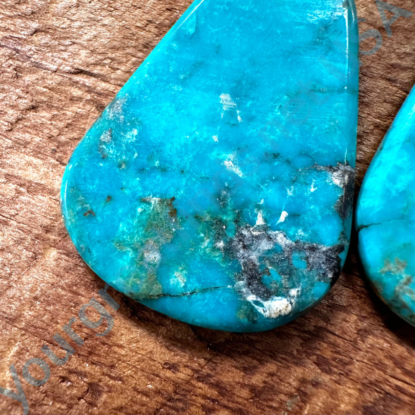 Big Turquoise Slab Pierced Post Earrings Earrings