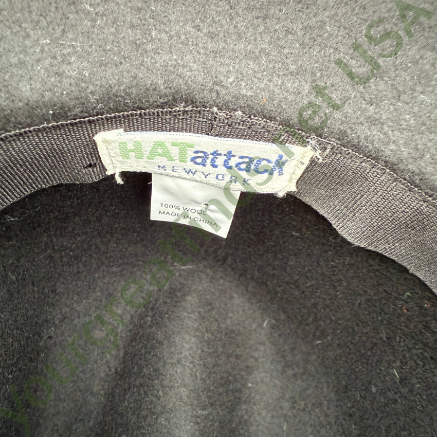 Black Wool Fedora Hat Zebra Band Hat Attack New York hat