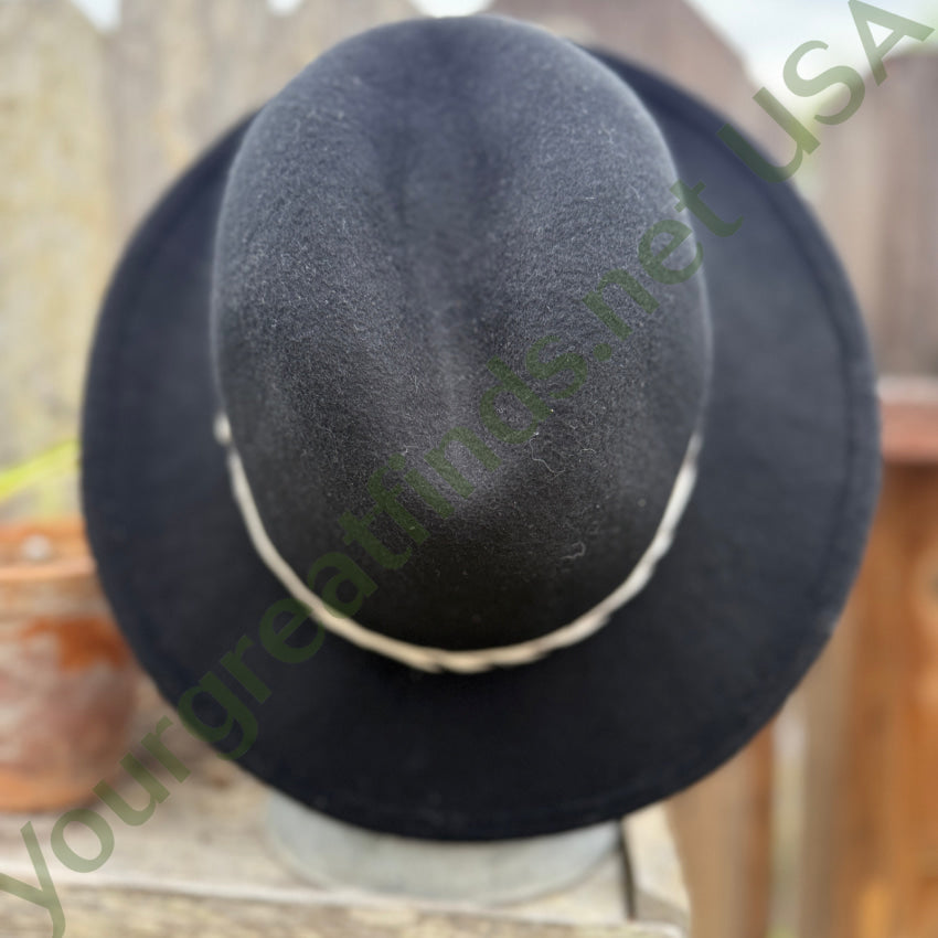 Black Wool Fedora Hat Zebra Band Hat Attack New York hat