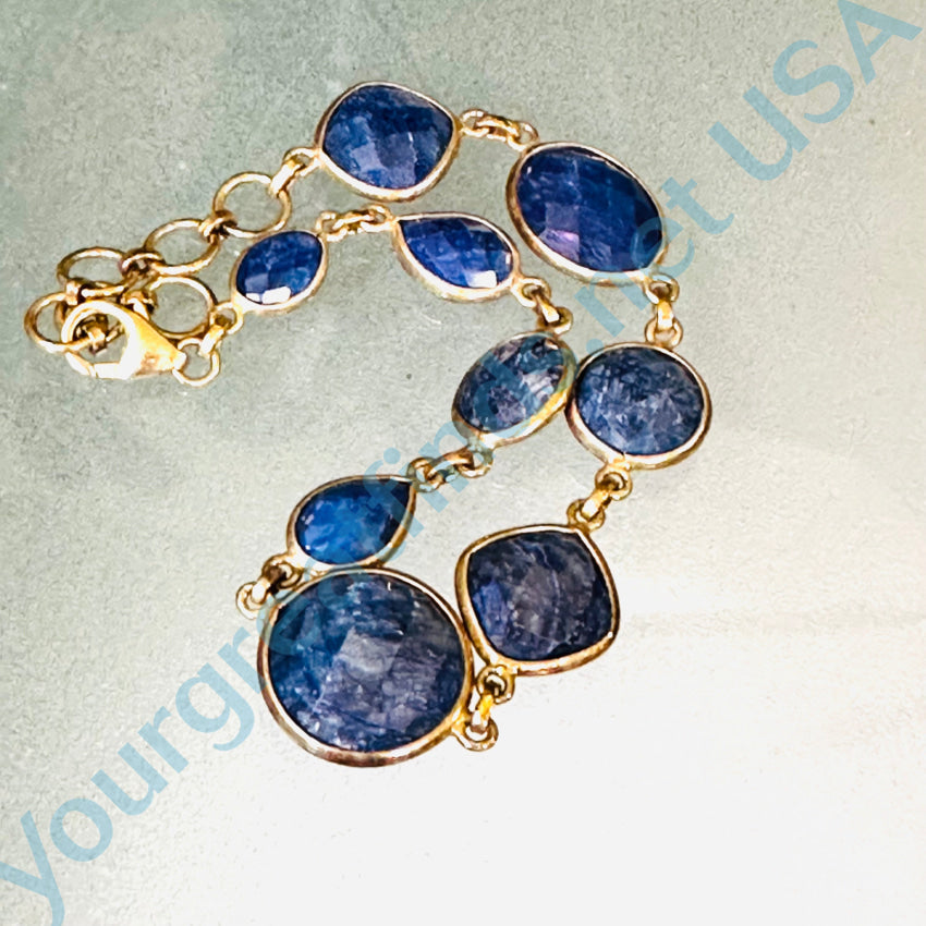 Blue African Sapphire Gold Over Sterling Silver Bracelet Apparel & Accessories