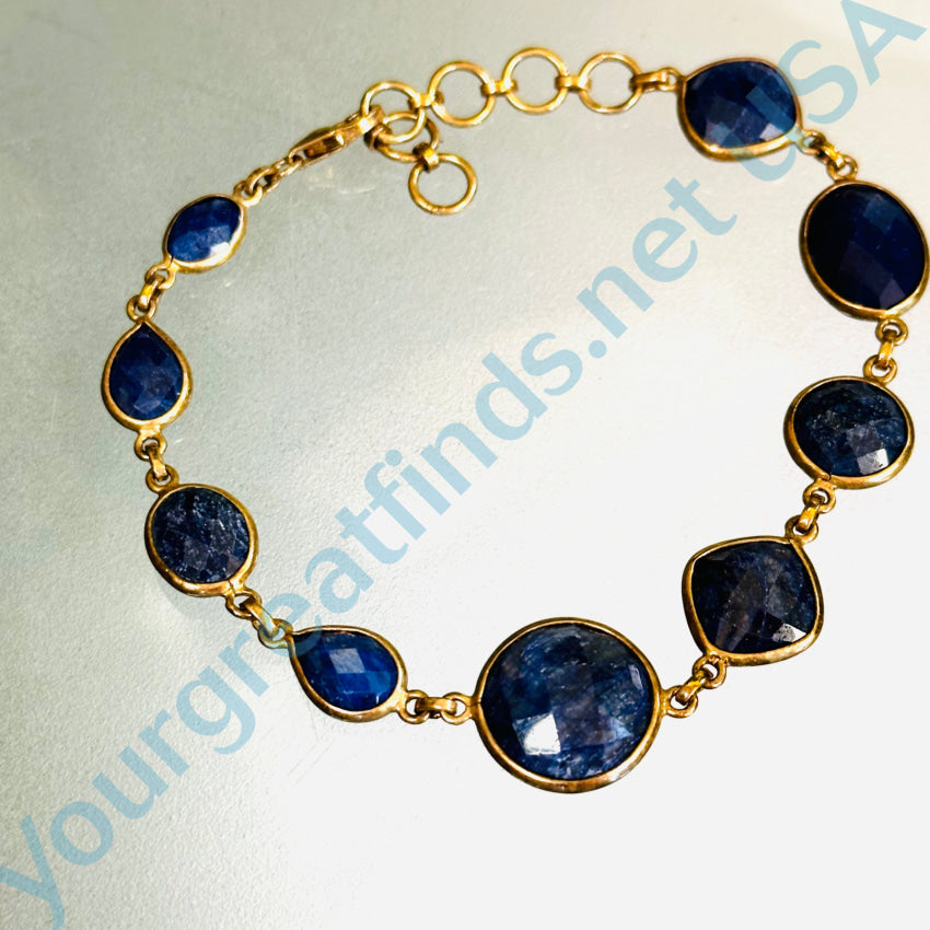 Blue African Sapphire Gold Over Sterling Silver Bracelet Apparel & Accessories