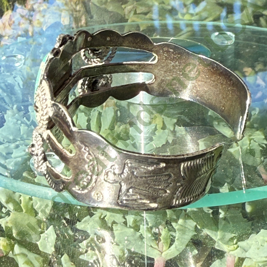 Bracelet Early Navajo Sterling Silver & Turquoise Cuff Fred Harvey bracelet