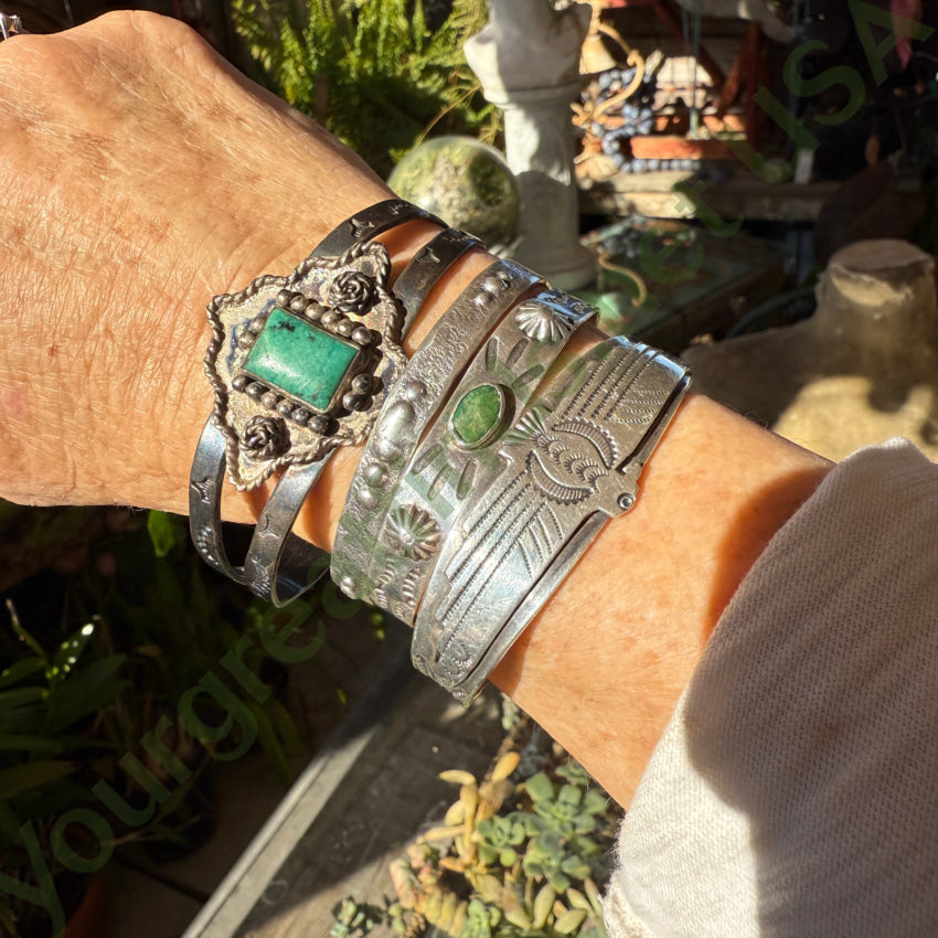 Bracelet Navajo Sterling Silver & Turquoise Vintage Fred Harvey Era bracelet