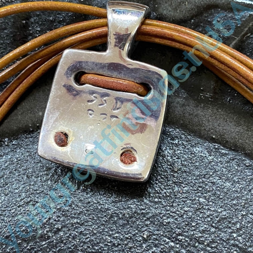 Brown Leather Cord Necklace Laced Sterling Pendant Yourgreatfinds