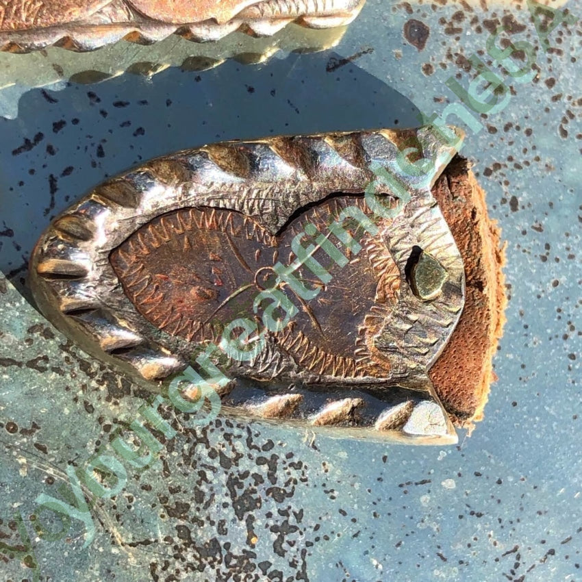 C. 1940 Mexican Ranger Buckle 4 Pc Set Sterling Rose Gold Yourgreatfinds