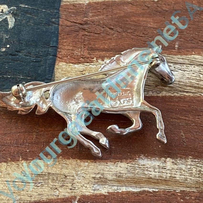 Cast Sterling Silver Running Horse Pin Yourgreatfinds