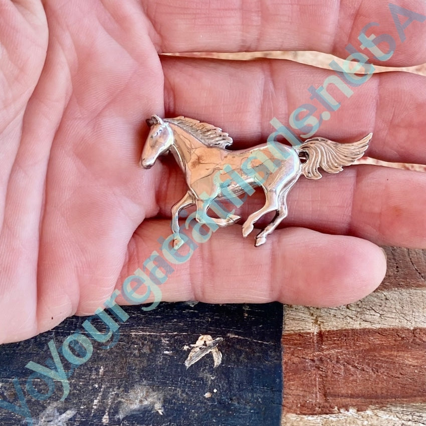 Cast Sterling Silver Running Horse Pin Yourgreatfinds