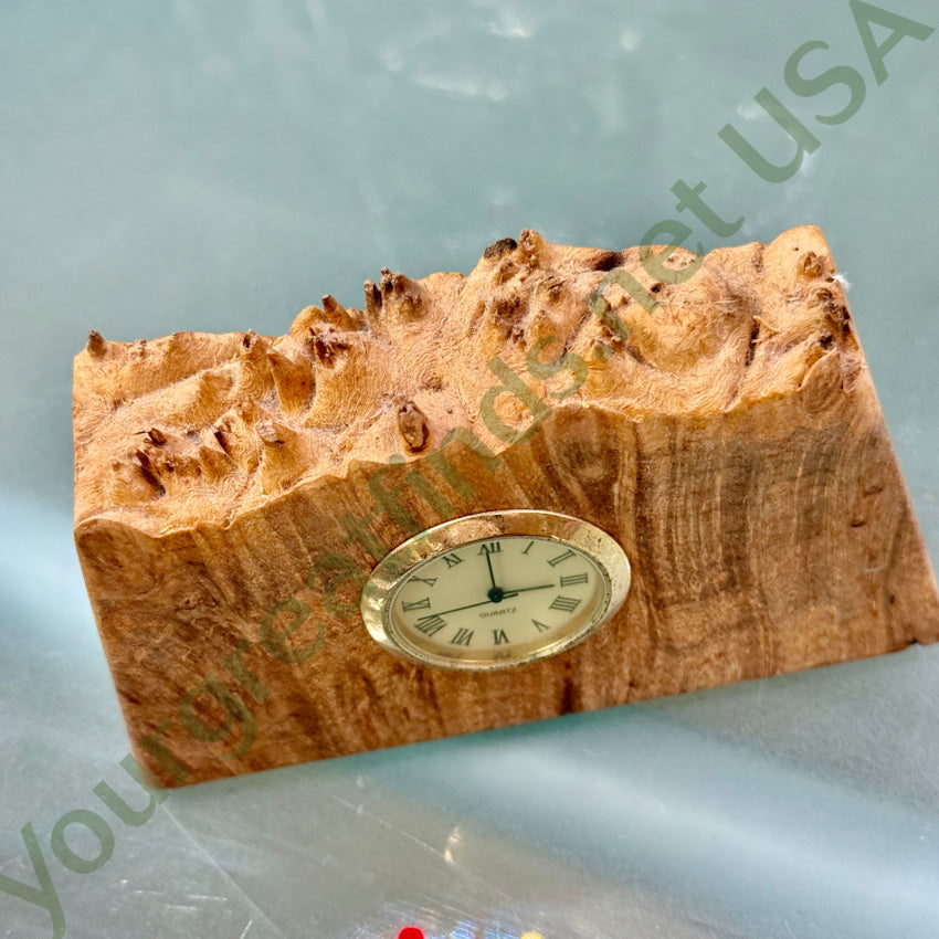 Charles Elkin Handmade Burl Wood Quartz Clock