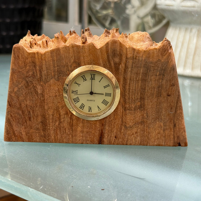 Charles Elkin Handmade Burl Wood Quartz Clock