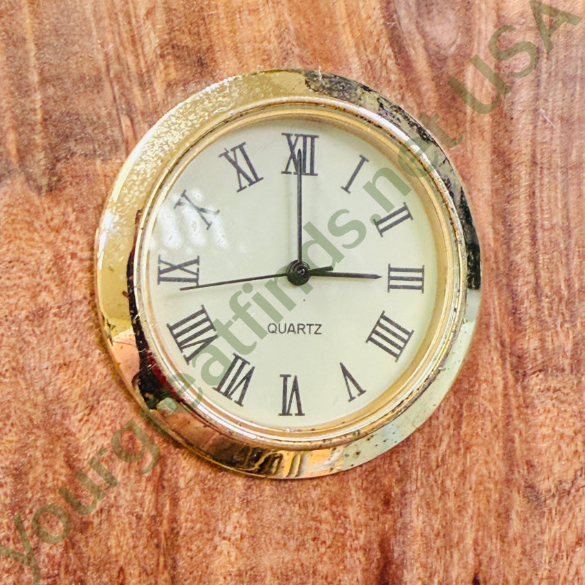 Charles Elkin Handmade Burl Wood Quartz Clock