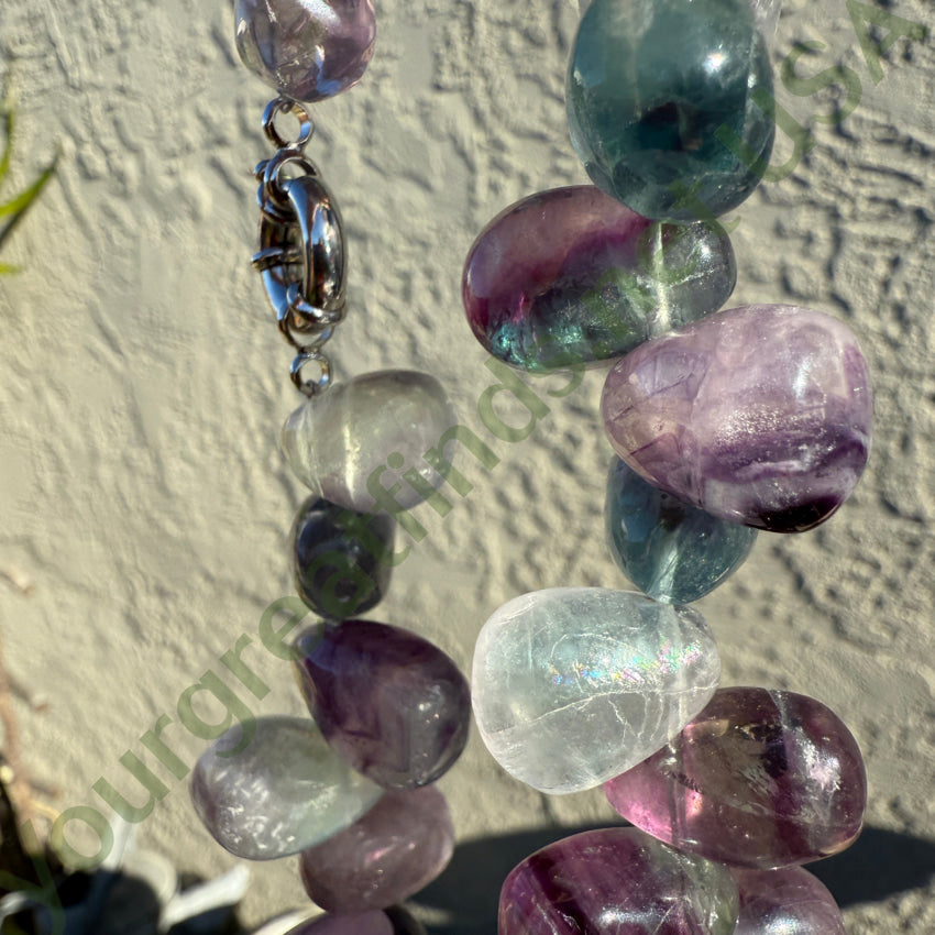 Chunky Fluorite Beaded Necklace Necklace