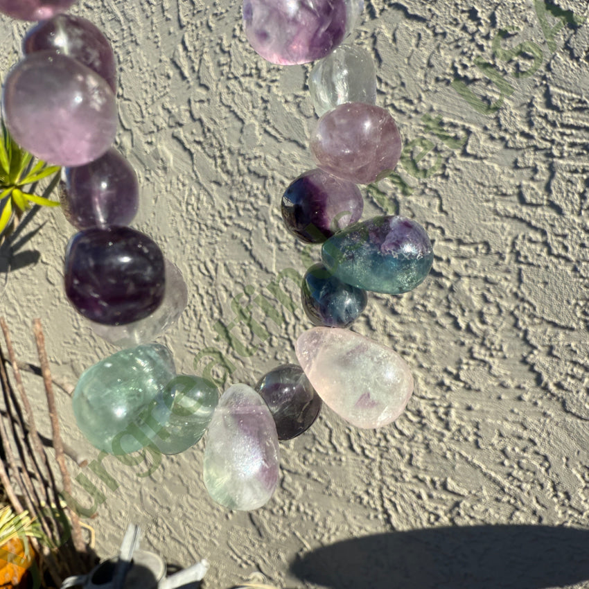 Chunky Fluorite Beaded Necklace Necklace