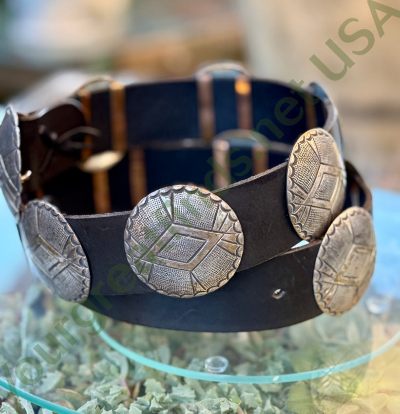 Concho Belt Sterling Silver Navajo Nelson Burbank belt