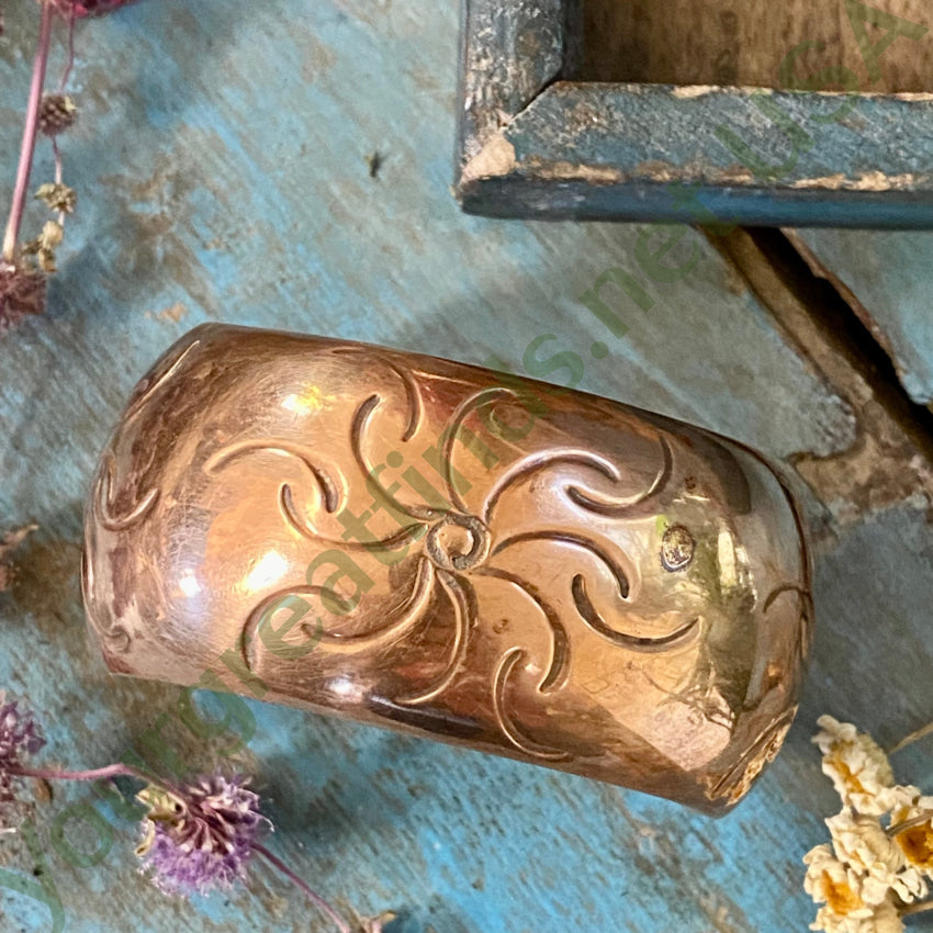 Copper Stamp Decorated Cuff Bracelet Mexico