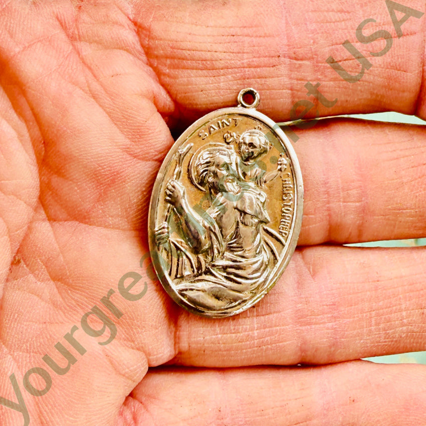 Costume Grade Double Sided St. Christopher Pendant pendant