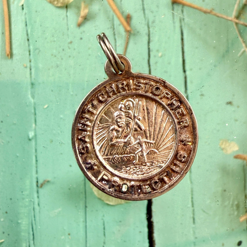 Costume Grade Double Sided St. Christopher Surfer Pendant pendant