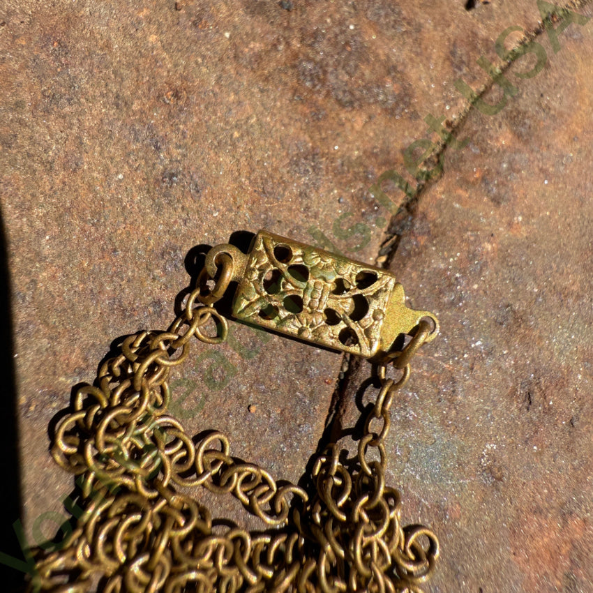 Costume Grade Goldtone Paste Stanhope Cross Necklace necklace