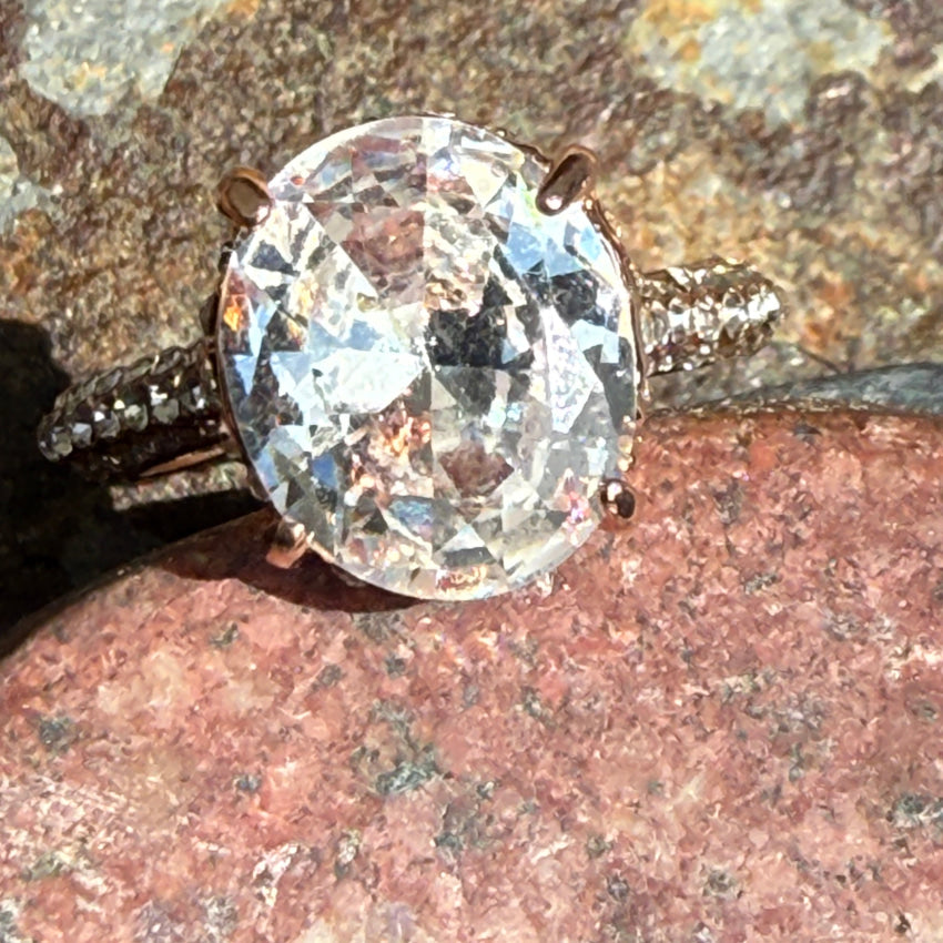 Cubic Zirconia Ring Sterling Silver Size 6 ring