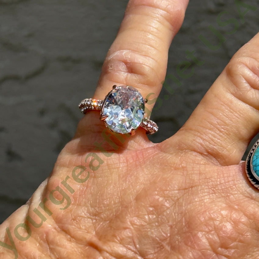 Cubic Zirconia Ring Sterling Silver Size 6 ring