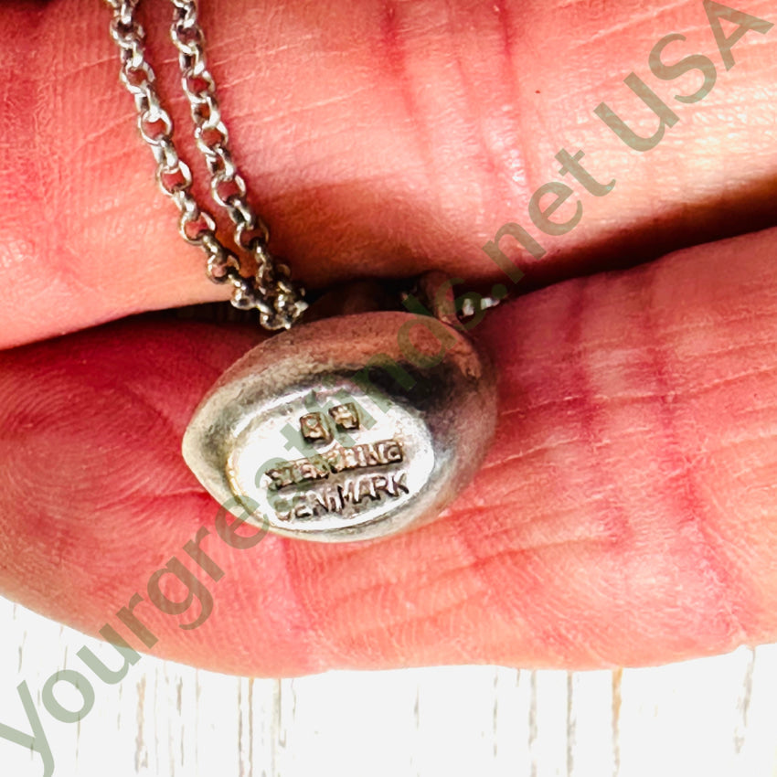 Danish Bernhard Hertz Sterling Silver Lady Of Harbor Mermaid Pendant & Chain Necklace