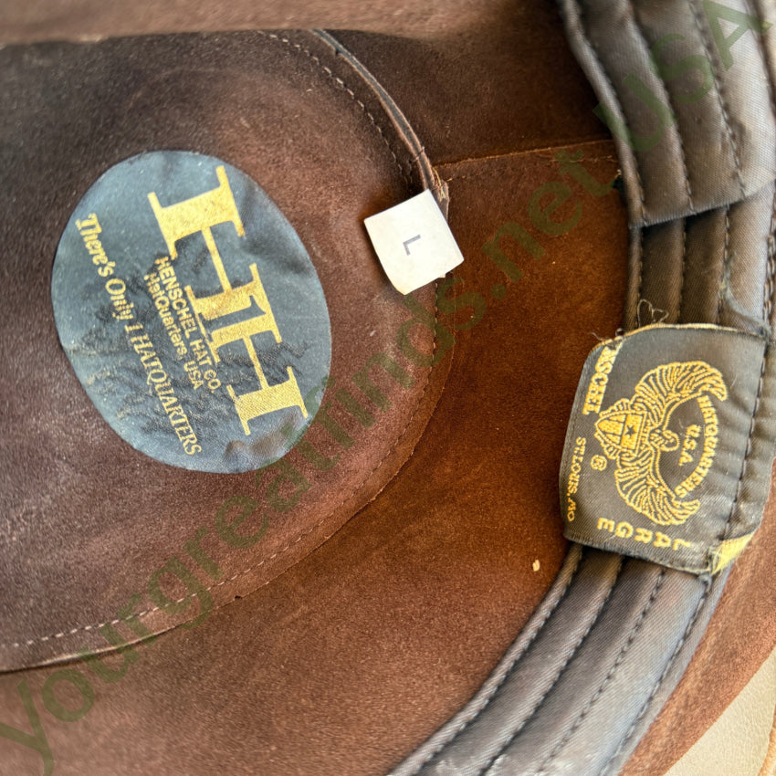 Dark Brown Coyote Leather Walker Hat by Henschel Hats L hat